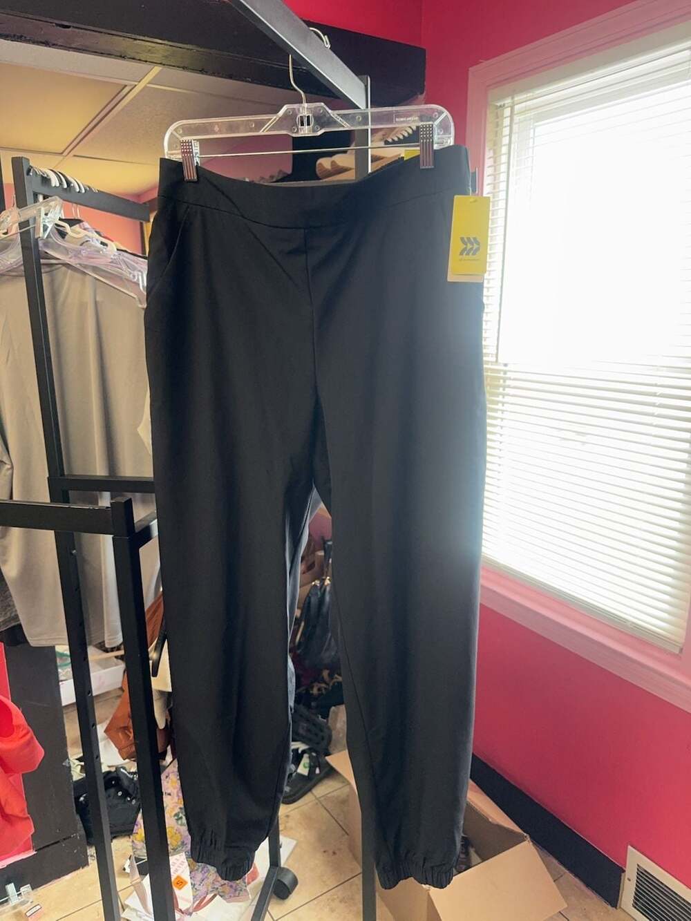 All in Motion Lined Woven Jogger Pants Black Size Large